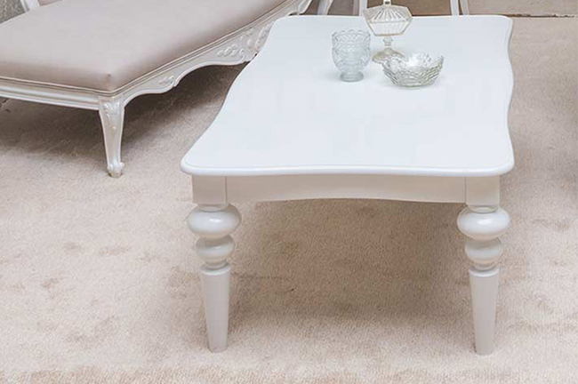 white baroque coffee table