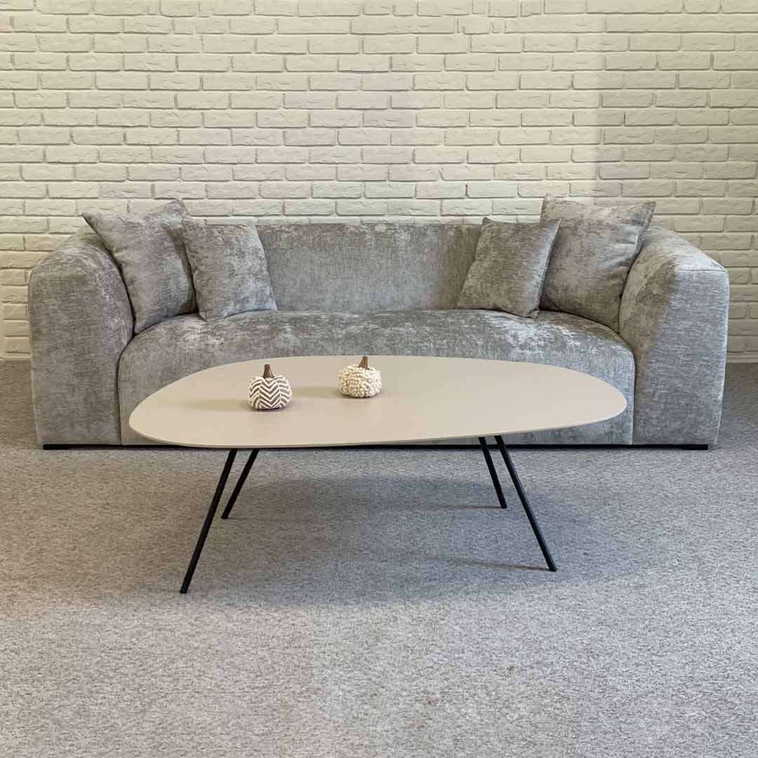Modular sofa in beige upholstery
