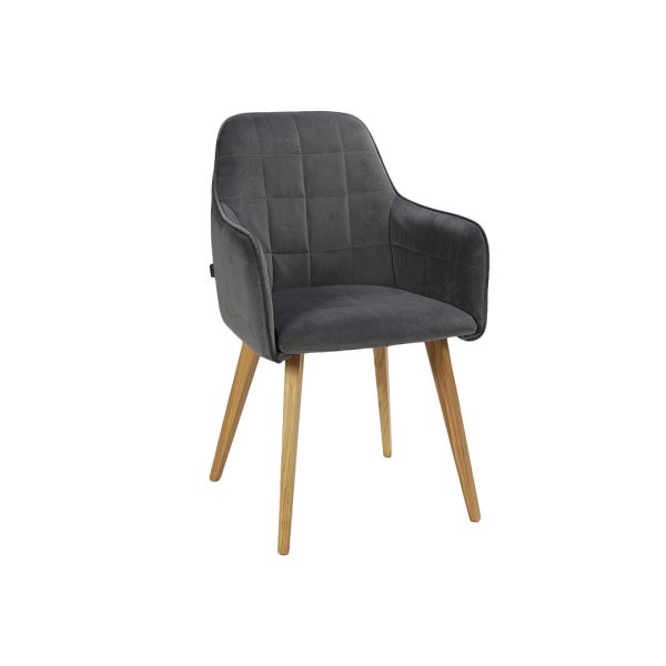 Dining chair by Mahagoni Furniture in grey velvet