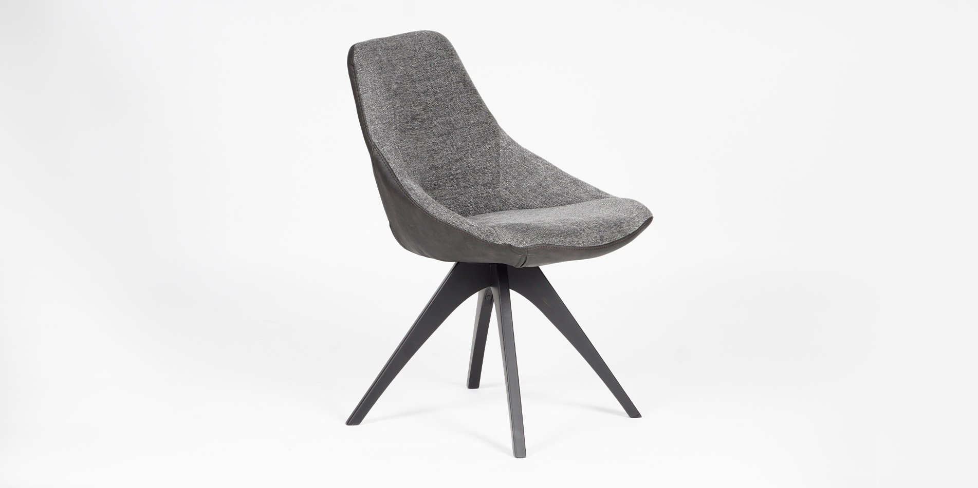 Dining chair Asya with black oak legs and grey upholstery