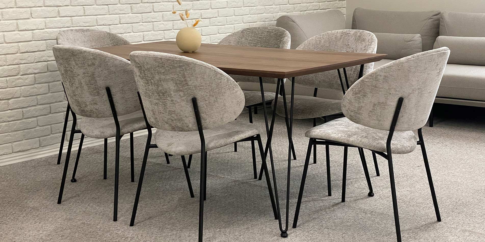 Dining table Casio with metal legs and MDF table top