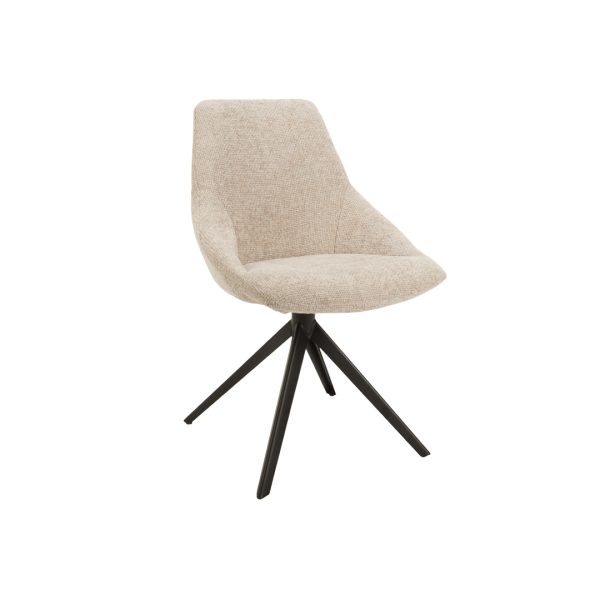 Dining chair Asya in beige with steel legs