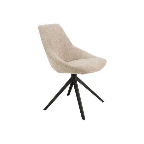 Dining chair Asya in beige with steel legs