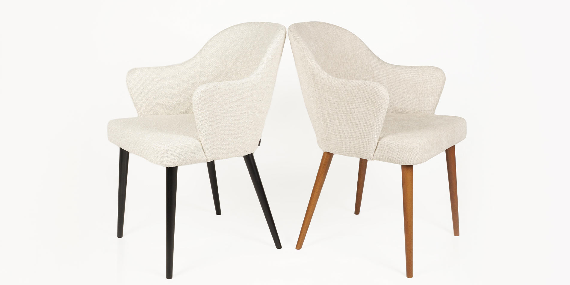 Dining chairs Franceska by Mahagoni Furniture with eech and black wooden legs