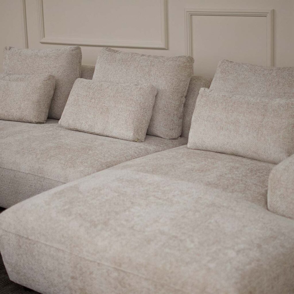 Agolna garnitura Capri vo krem mebel stof