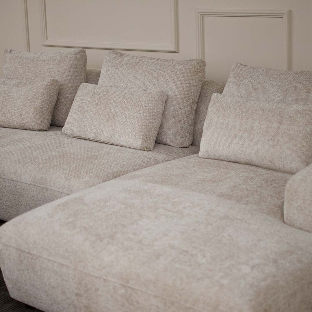 Agolna garnitura Capri vo krem mebel stof