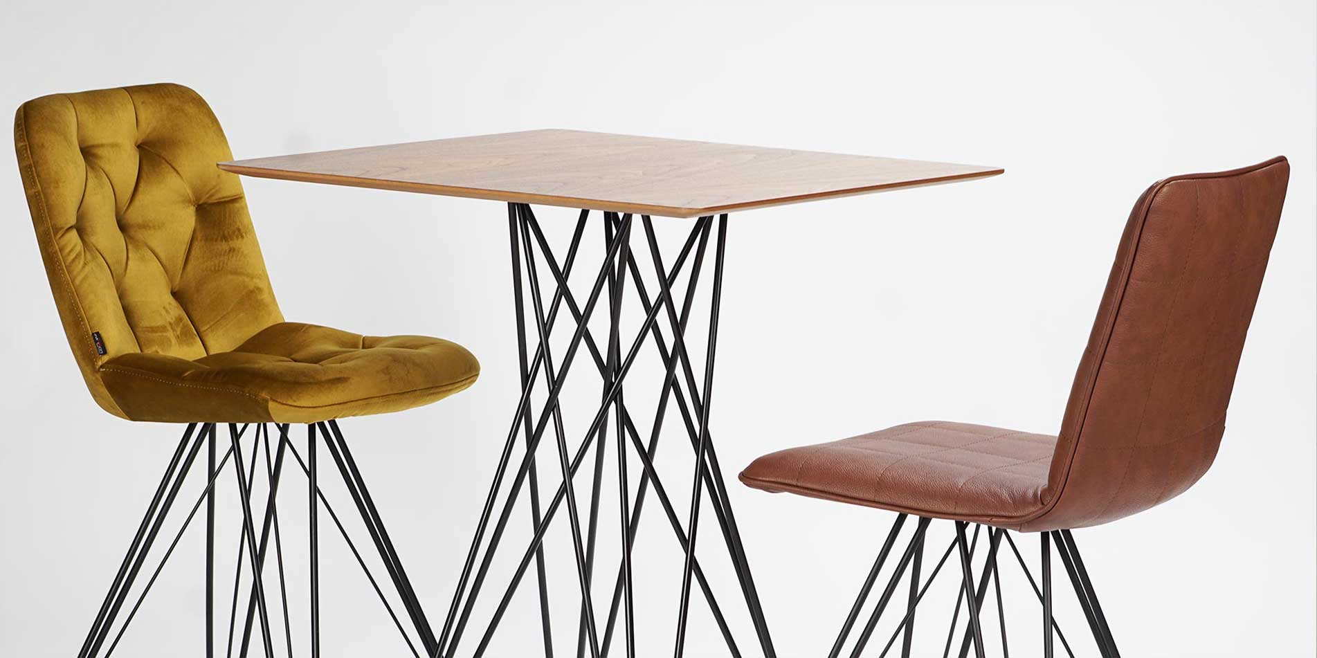 Bar chairs for kitchen counter with metal legs