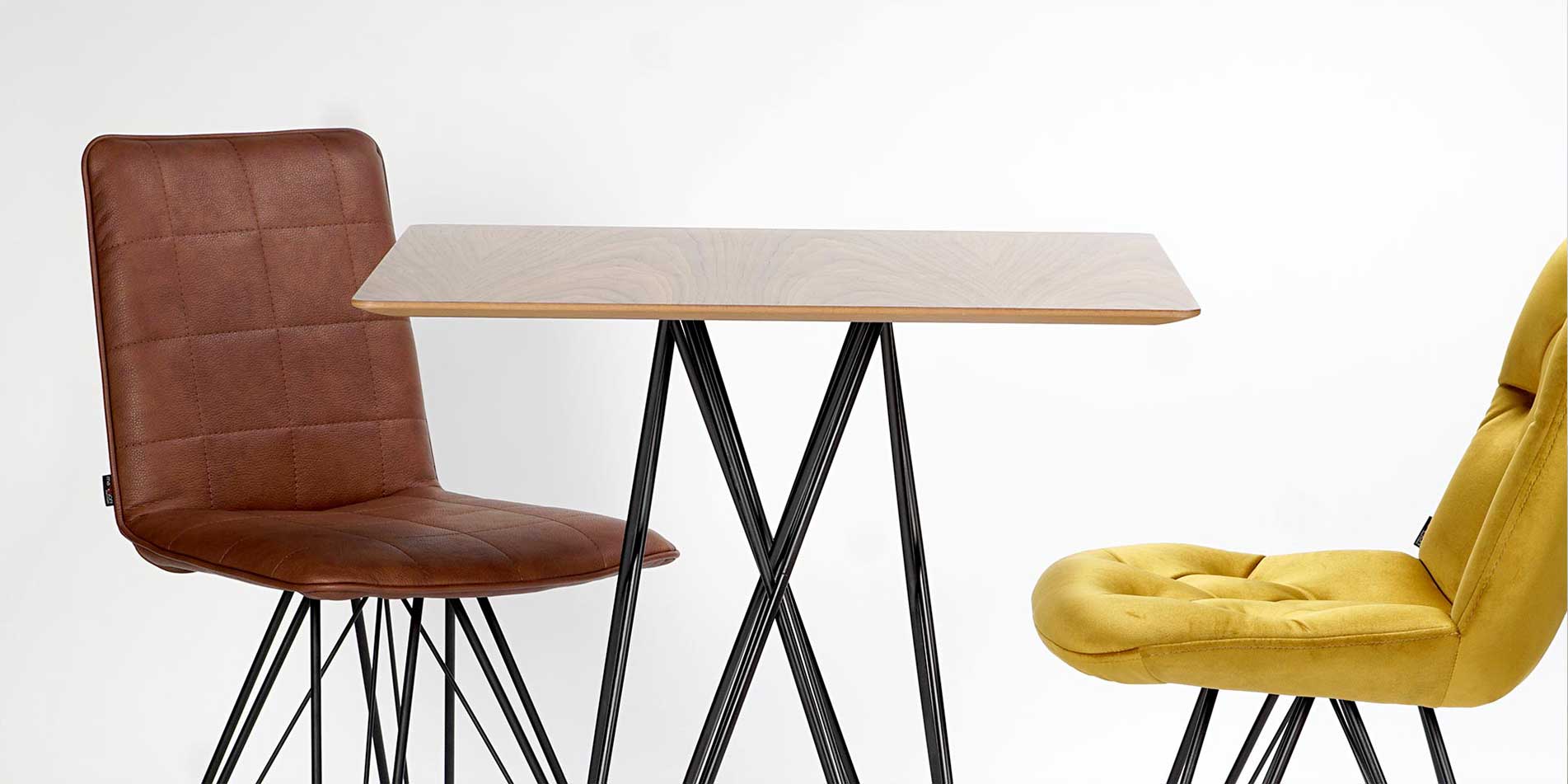 Bar chairs for kitchen counter with metal legs