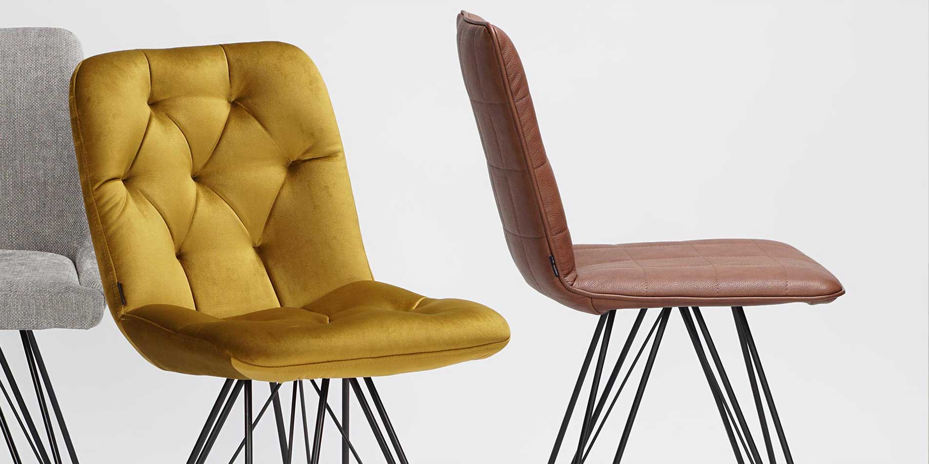 Bar chairs for kitchen counter with metal legs