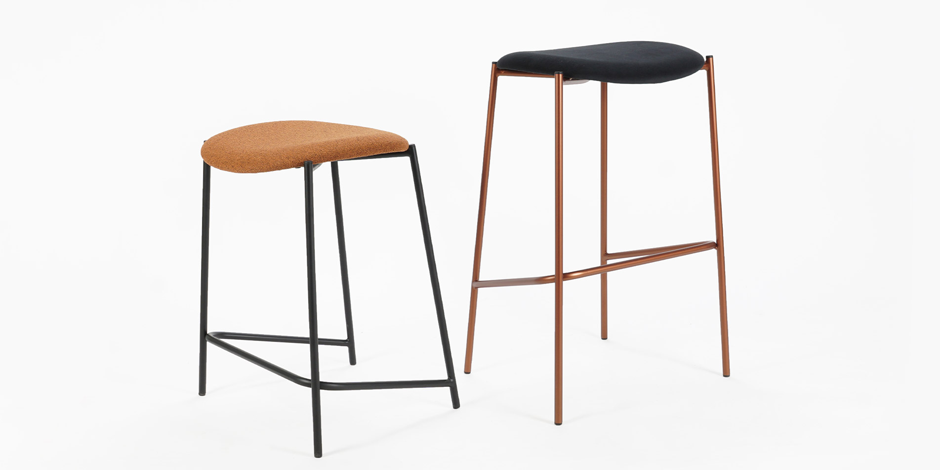 Counter stool with metal legs, without back by Mahagoni Furniture.