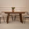 Dining table in walnut wood.
