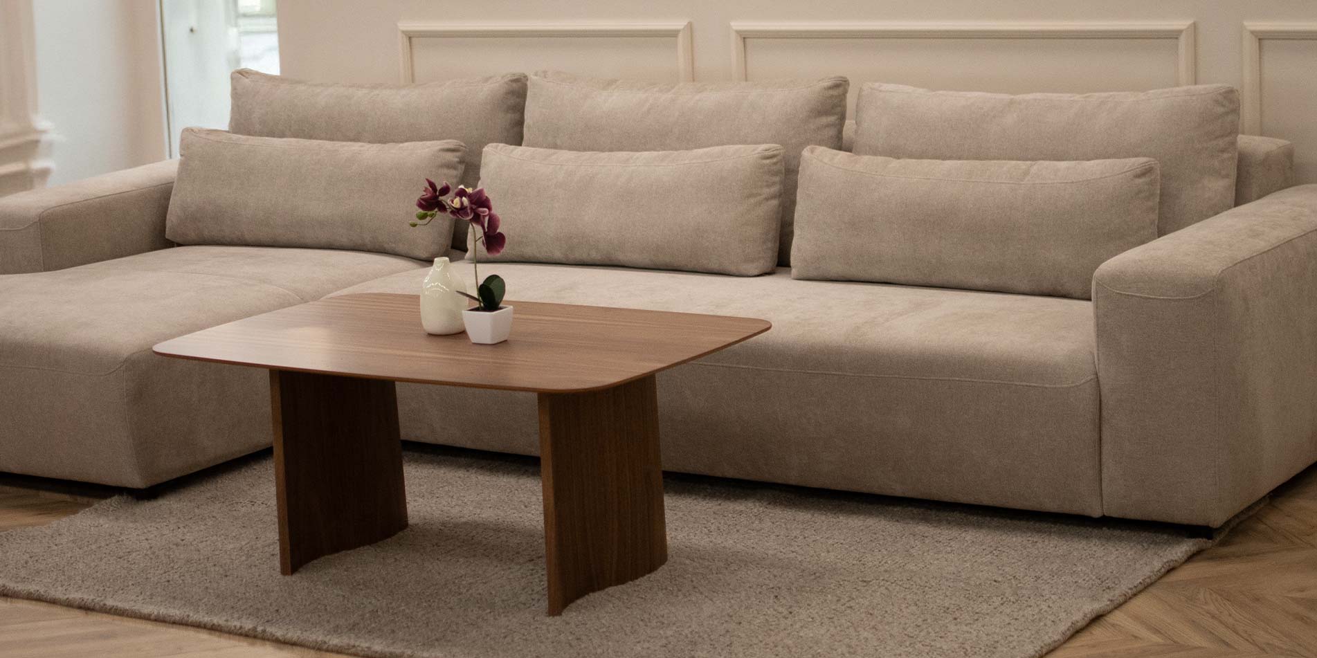 Coffee table from MDF walnut