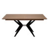 Трпезариска маса Сторм со плотна даб и црни метални ногарки.